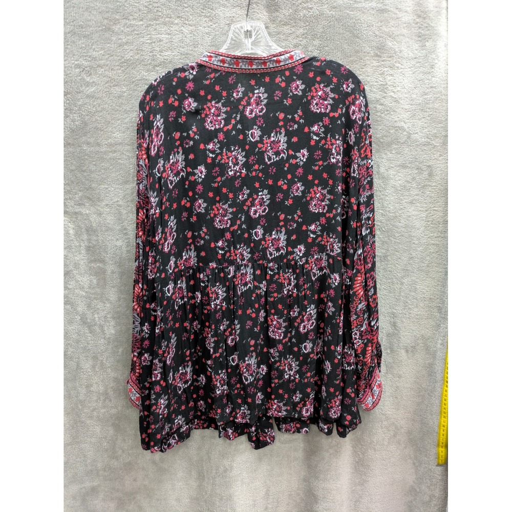 Boho Blouse Womens 2X Floral Print‎ Peasant Long Sleeve Button Front Babydoll - Picture 7 of 8